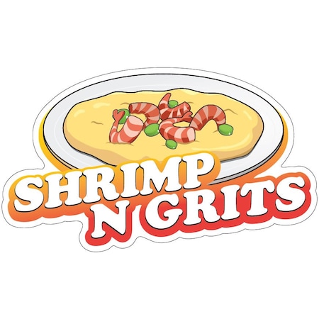 Shrimp N Grits Decal Concession Stand Food Truck Sticker
